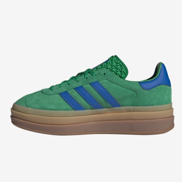 NWT Adidas Gazelle Bold Green and Blue Sneakers Mens 6 1/2 Women’s 8 - Picture 2 of 9